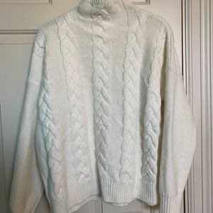 Madewell Mock Neck Cable Knit Sweater